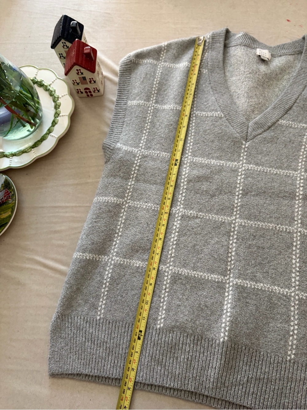 a new day Gray Windowpane V-Neck Sweater Vest - Picture 3 of 6